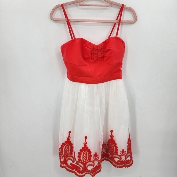Minuet Embroidered Pink Cocktail Mini Women Medium Preppy Sleeveless Dress - Picture 1 of 10